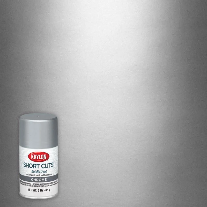 Krylon Short Cuts Metallic Chrome Spray Paint 3 oz, Pack of 6