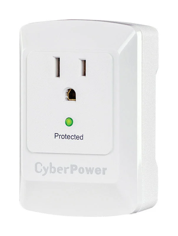 CyberPower Essential 0 ft. L 1 outlets Wall Tap White 900 J