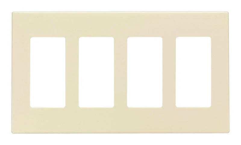 Leviton Almond 4 gang Polycarbonate Decorator Screwless Wall Plate 1 pk