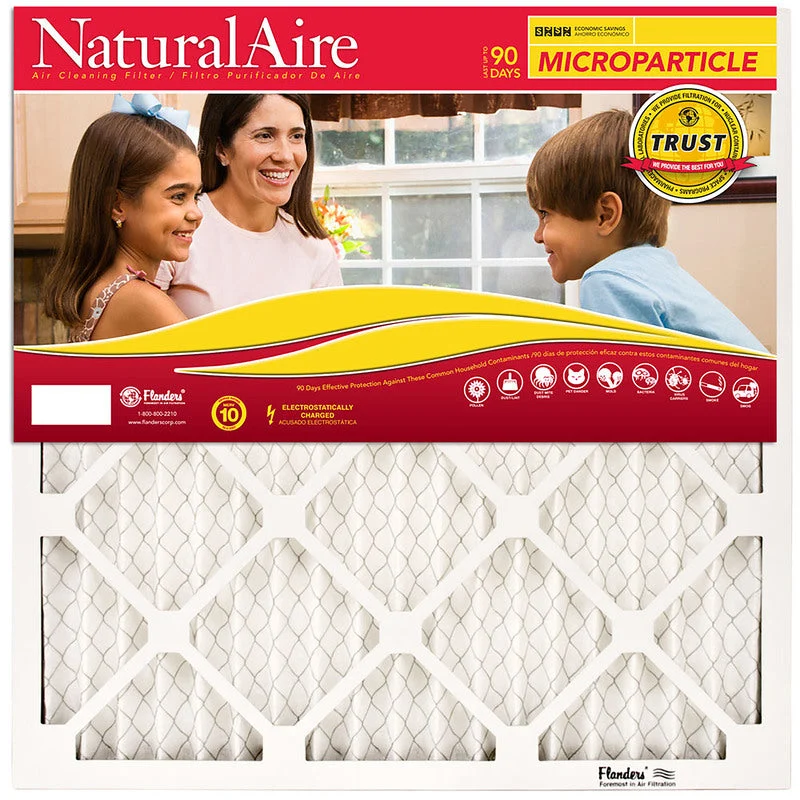 NaturalAire 14 in. W X 25 in. H X 1 in. D Synthetic 10 MERV Pleated Microparticle Air Filter 1 pk, Pack of 6