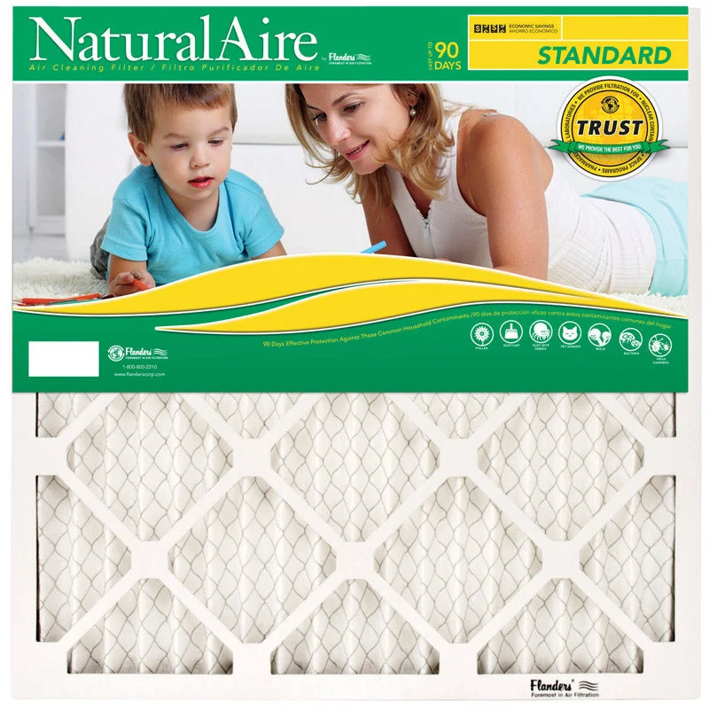 NaturalAire 21-1/2 in. W X 21-1/2 in. H X 1 in. D Synthetic 8 MERV Pleated Air Filter 1 pk, Pack of 12