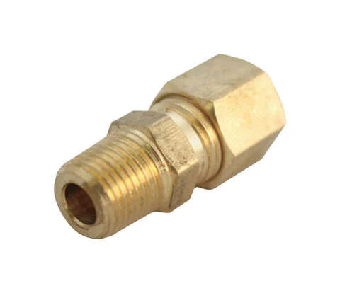 JMF Company 1/2 in. Compression X 1/4 in. D MPT Brass Connector, Pack of 5