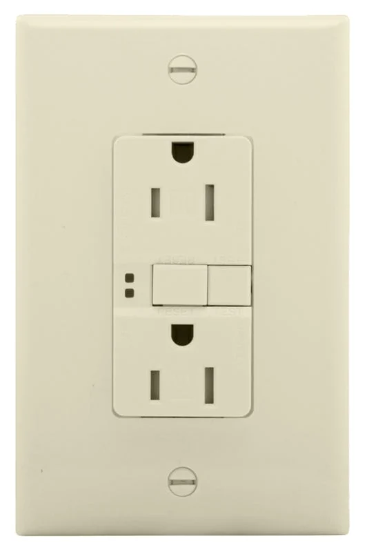 Eaton Cooper Wiring TRSGFS15LA-M-L GFCI Outlet/Switch Combination, 1 -Pole, 15/20 A, 125 VAC, 1 -Gang, Light Almond