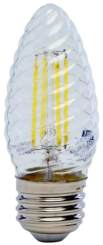 Feit Electric BPF1560/850/FILED LED Bulb, Decorative, F15 Lamp, 60 W Equivalent, E26 Medium Lamp Base, Dimmable, Clear, Pack of 6