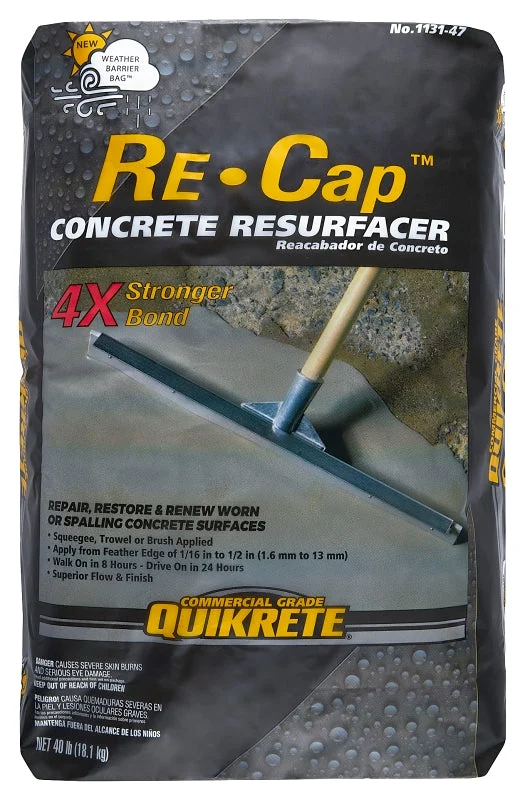 Quikrete 1131-47 Resurfacer, Granular, Gray/Gray Brown, 40 lb Bag