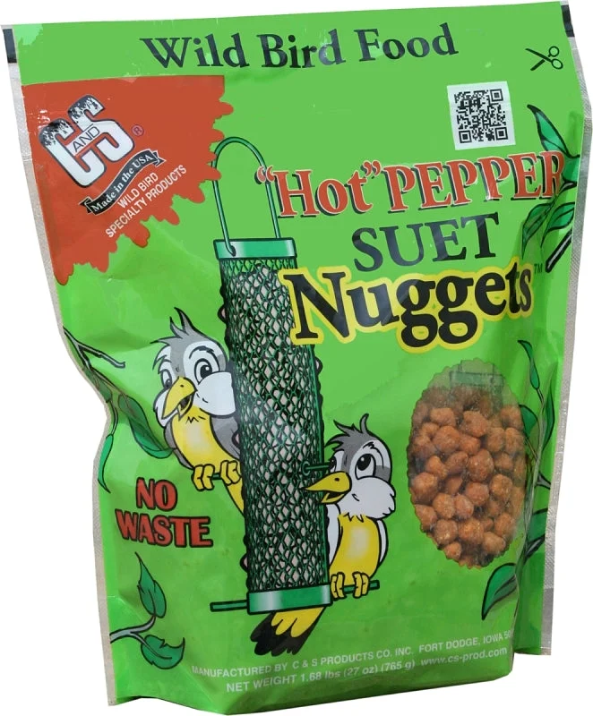 C&S Nuggets CS06107 Corn Bird Food, 27 oz, High-Energy, Hot Pepper, Bag