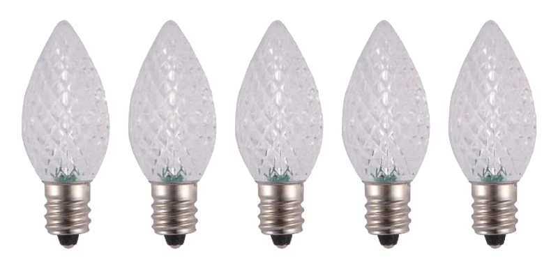 Hometown Holidays 24771 Retro Bulb, Candelabra Lamp Base, LED, Crystal Cool White