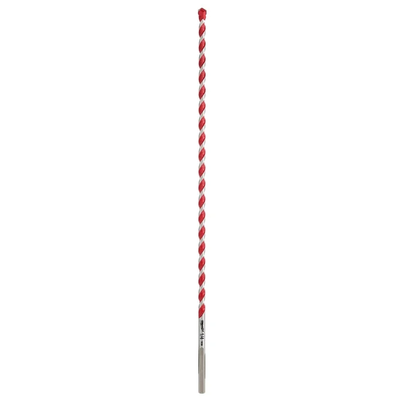 Milwaukee SHOCKWAVE Impact Duty 48-20-9012 Drill Bit, 1/4 in Dia, 12 in OAL, Wide Flute, 1/4 in Dia Shank, 3-Flat Shank