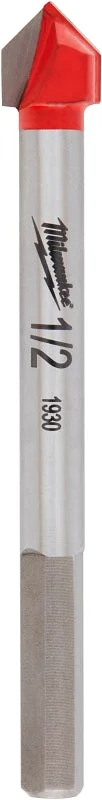 Milwaukee 48-20-8985 Drill Bit, 1/2 in Dia, 3-3/4 in OAL, 1/4 in Dia Shank, Round Shank, Carbide