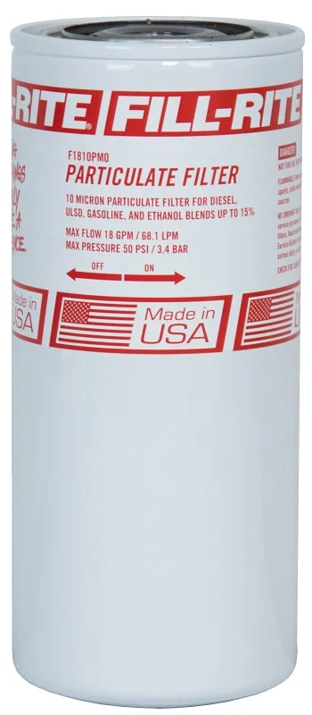 Fill-Rite F1810PM0 Fuel Filter, 3/4 in Connection, NPT, 18 gpm, 10 um, Metal Head