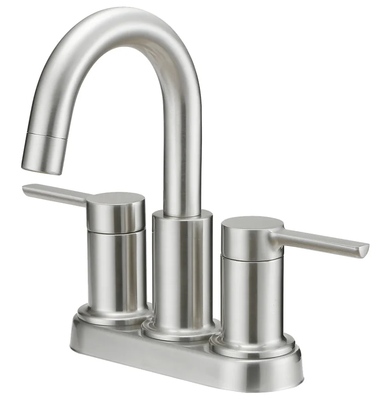 Boston Harbor TOBI22010009NP Lavatory Faucet, 1.2 gpm, 2-Handle, 3-Faucet Hole, Metal/Plastic, Brushed Nickel