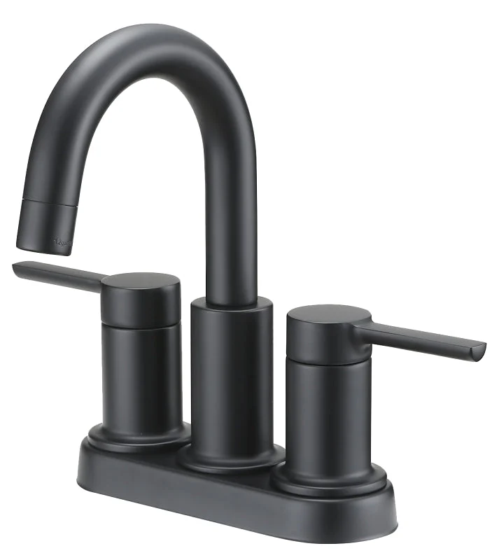 Boston Harbor TOBI22010010BL Lavatory Faucet, 1.2 gpm, 2-Handle, 3-Faucet Hole, Metal/Plastic, Matte Black