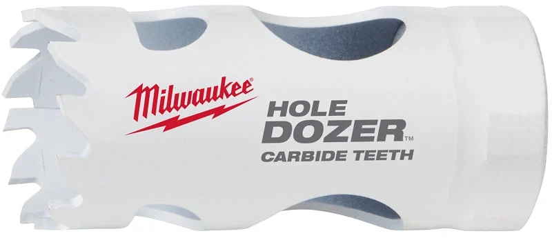 Milwaukee Hole Dozer 49-56-0707 Hole Saw, 1 in Dia, 1.7 in D Cutting, 1/2 in Arbor, 3 TPI, Carbide Cutting Edge