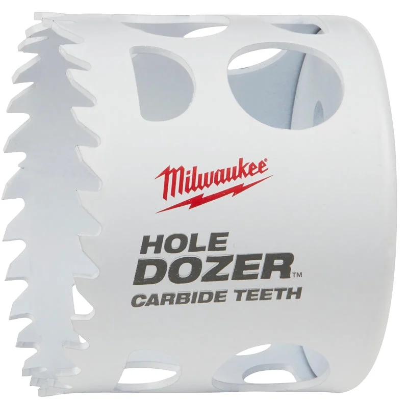 Milwaukee Hole Dozer 49-56-0724 Hole Saw, 2-1/4 in Dia, 1-3/4 in D Cutting, 5/8 in Arbor, 3 TPI, Carbide Cutting Edge