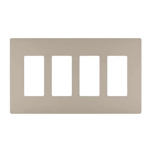 Pass & Seymour Radiant Nickel Silver 4 gang Polycarbonate Screwless Wall Plate 1 pk