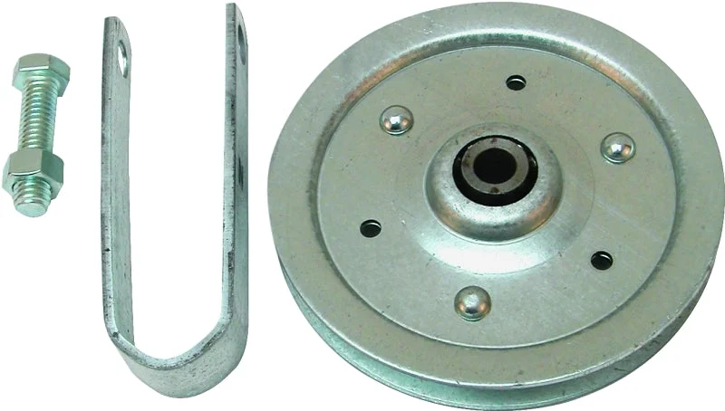Prime-Line GD 52108 Pulley with Strap and Axle Bolt, 4 in Dia, 3/16 in Dia Bore, Steel