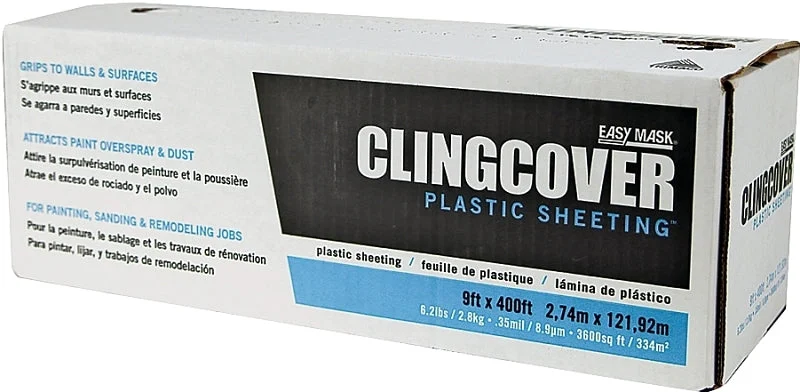 Trimaco 79400 Plastic Sheeting, 400 ft L, 9 in W, Clear