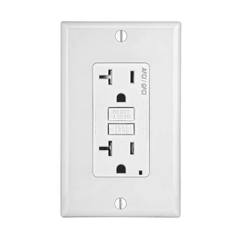 Leviton SmartlockPro 20 amps 125 V Duplex White AFCI/GFCI Dual Function Outlet 5-20R 1 pk