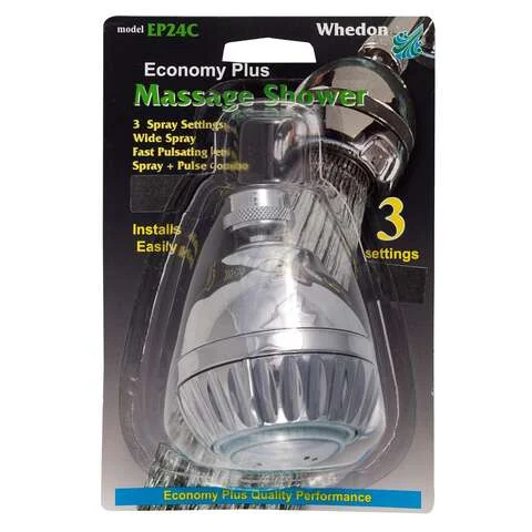Whedon Chrome Plastic 3 settings Showerhead 1.75 gpm