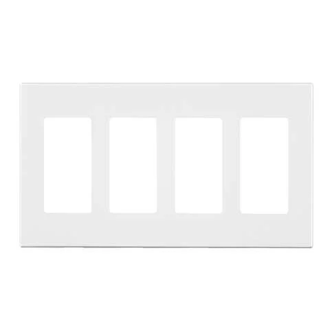 Leviton White 4 gang Polycarbonate Decorator Screwless Wall Plate 1 pk