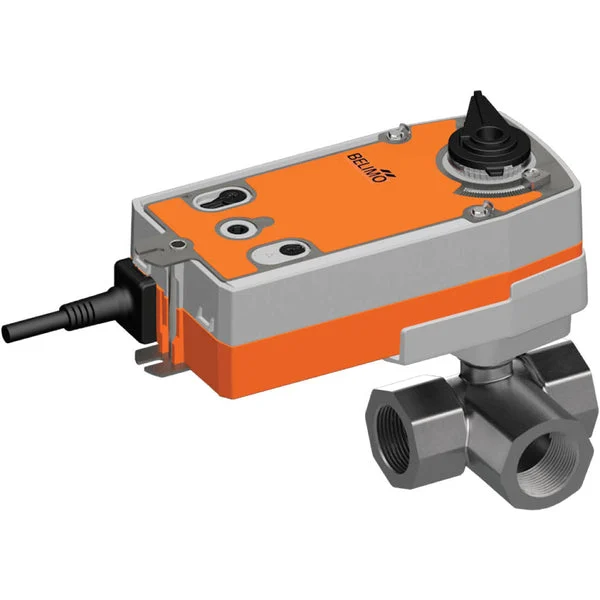 Belimo 3-Way Ball Valve Rp1-1/2 Kvs14 24VAC/DC Fail-Safe NO 75s 2-point 10Nm IP54 SPDT R3040-BL3/NRF24A-S2-O
