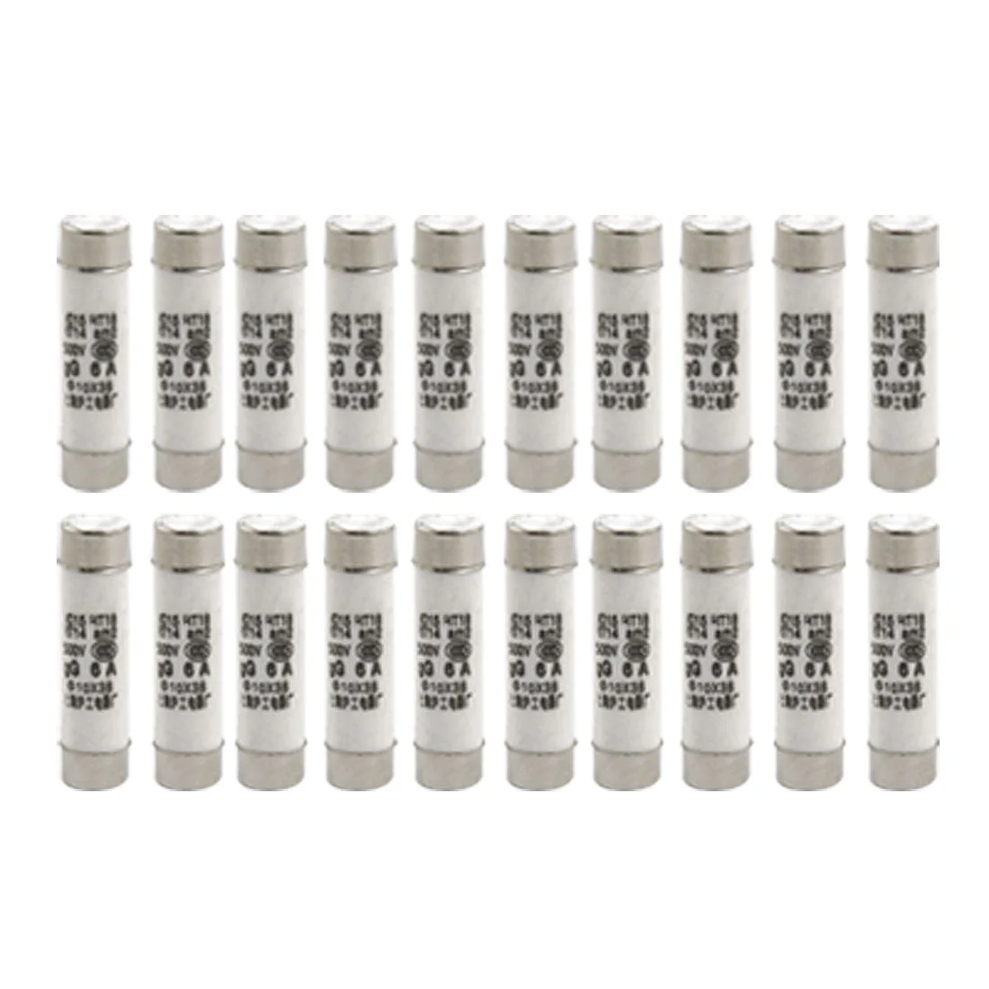 Ceramic Tube Cylindrical Fuse Links R015 500V 6A 10 x 38mm (Bag of 20)