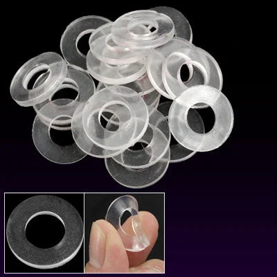 19mm OD 8.5mm ID mm Thickness Rubber Washer Gasket Seal Rings, Clear, Pack of 20