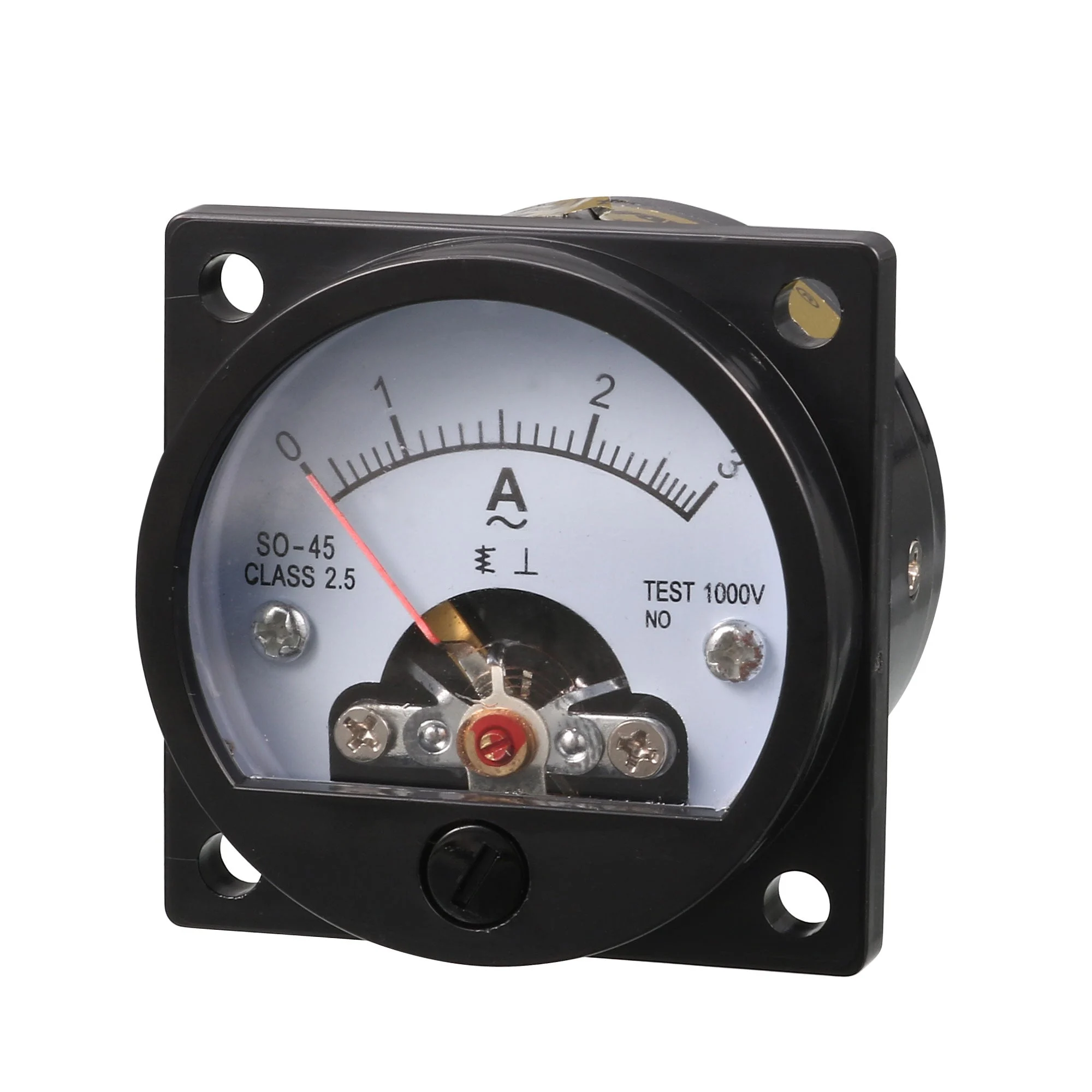 AC 0-3A Round Analog Panel Meter Current Measuring Ammeter Gauge Black