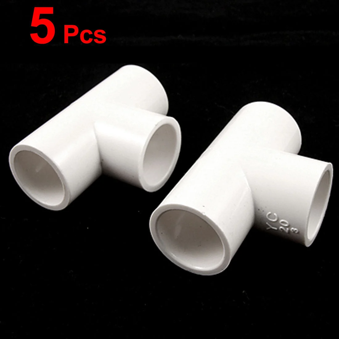 5 Pcs PVC Pipe Fitting 3 Ways Equal Tee Connectors 20mm x 20mm x 20mm Slip