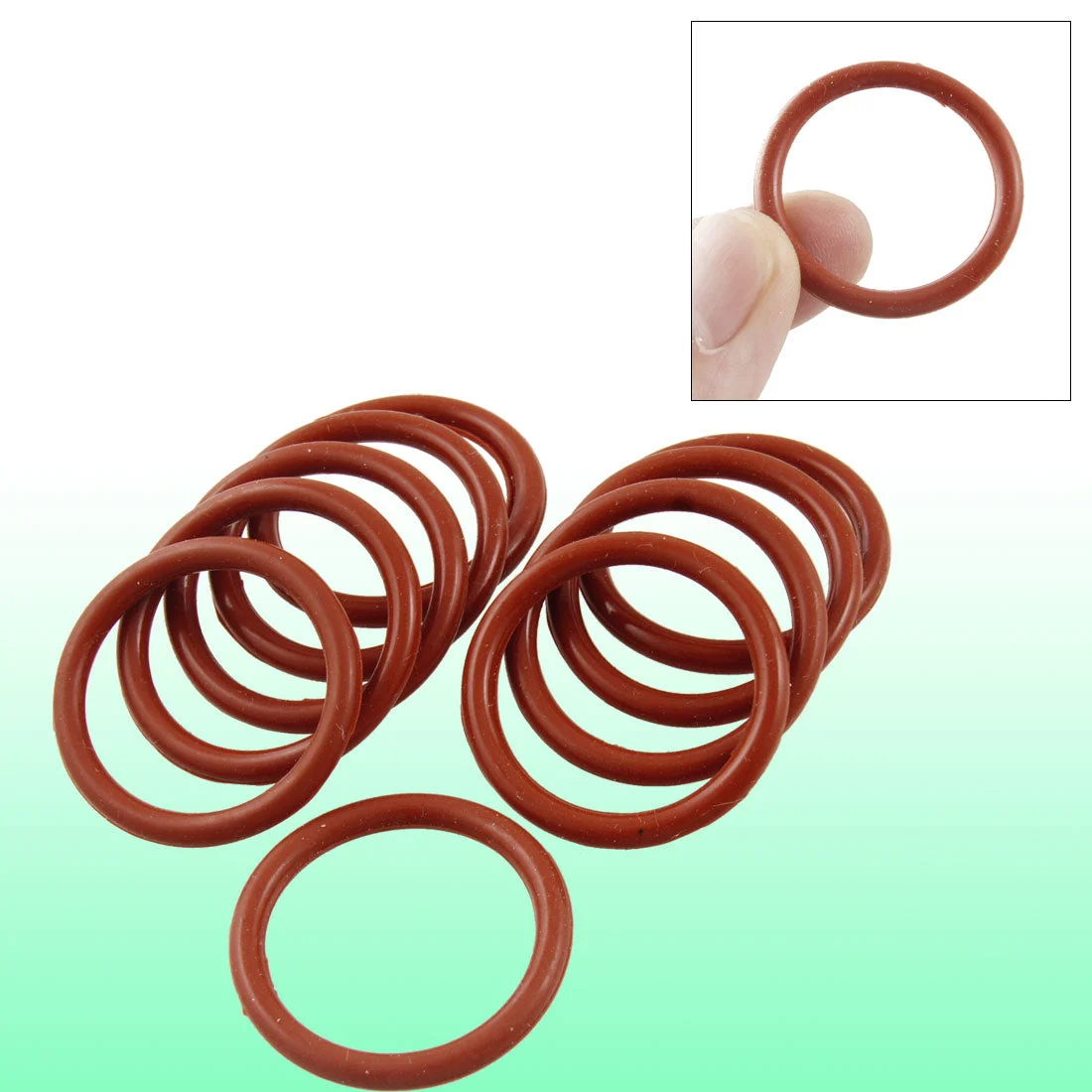 10 Pcs Brick Red Silicone O Ring Seal Washer 24mm x 30mm x 3mm