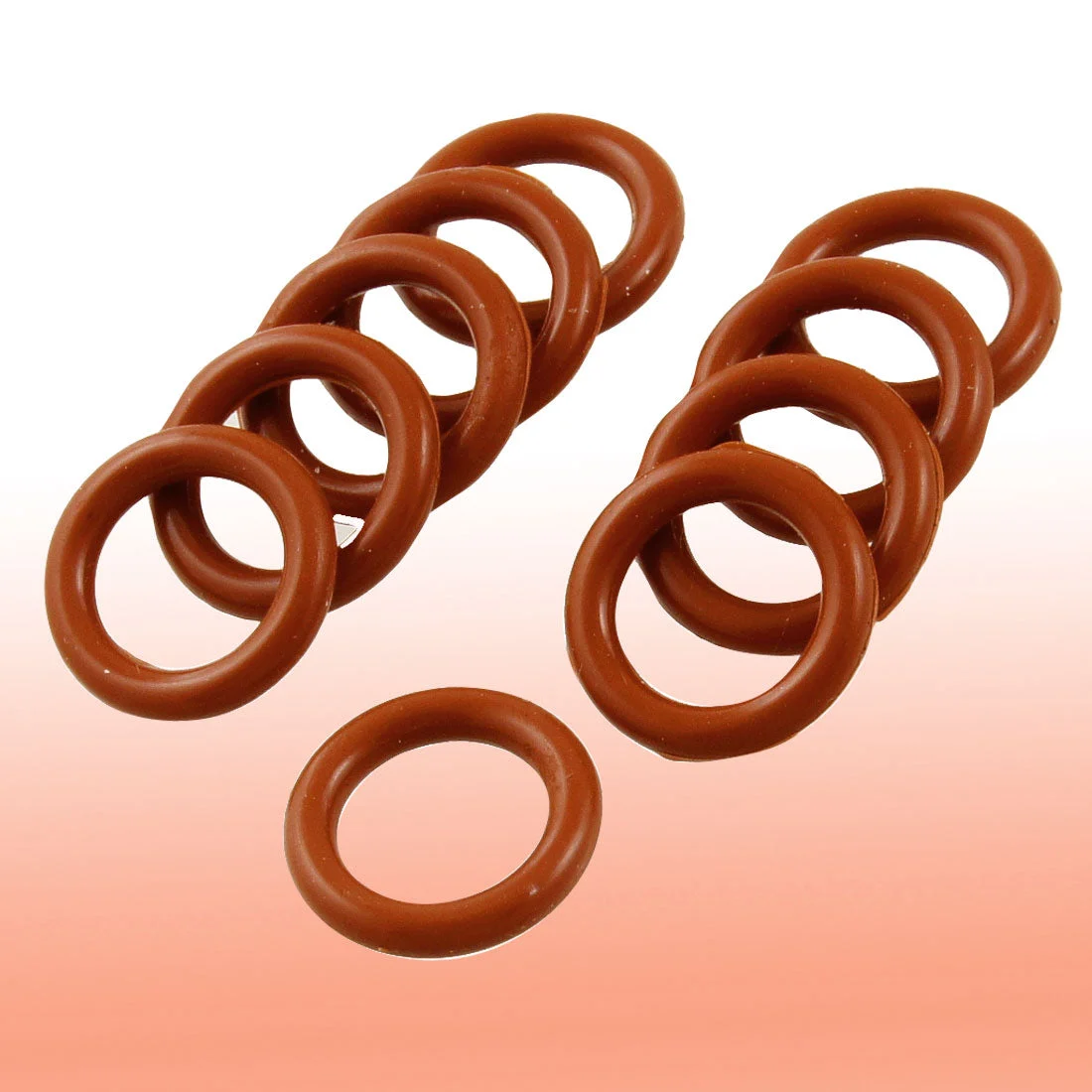 14mm x 2.5mm Silicone O Ring Oil Sealing Washers Grommets Red 10 Pcs