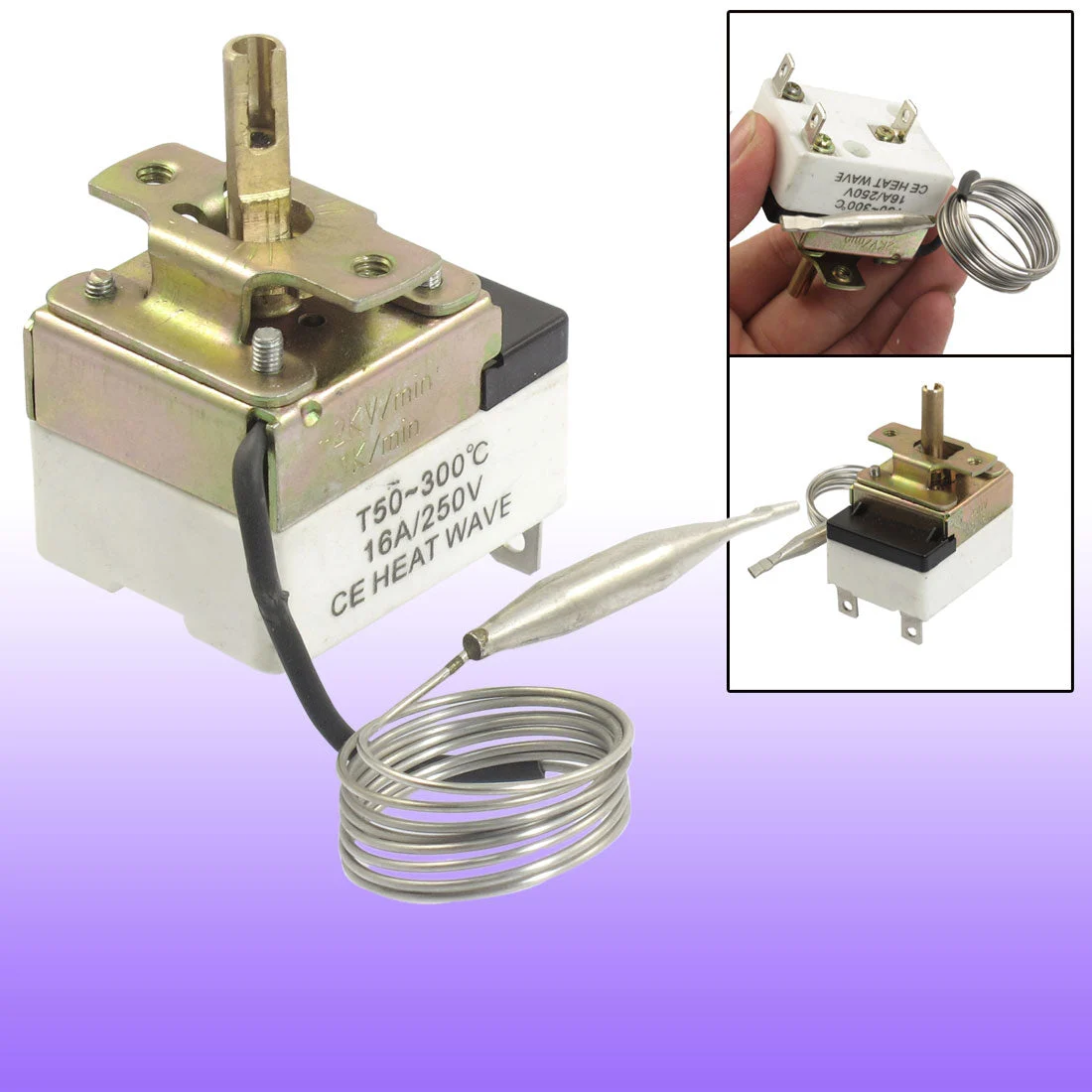 1NC 1NO AC 250 16A 50-300C Temperature Control Switch Capillary Thermostat