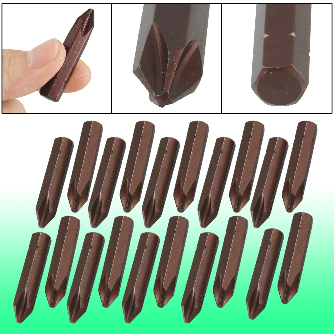 20 Pcs 5/16" 8mm Hex Shank Magnetic PH2 Phillips Screwdriver Bits