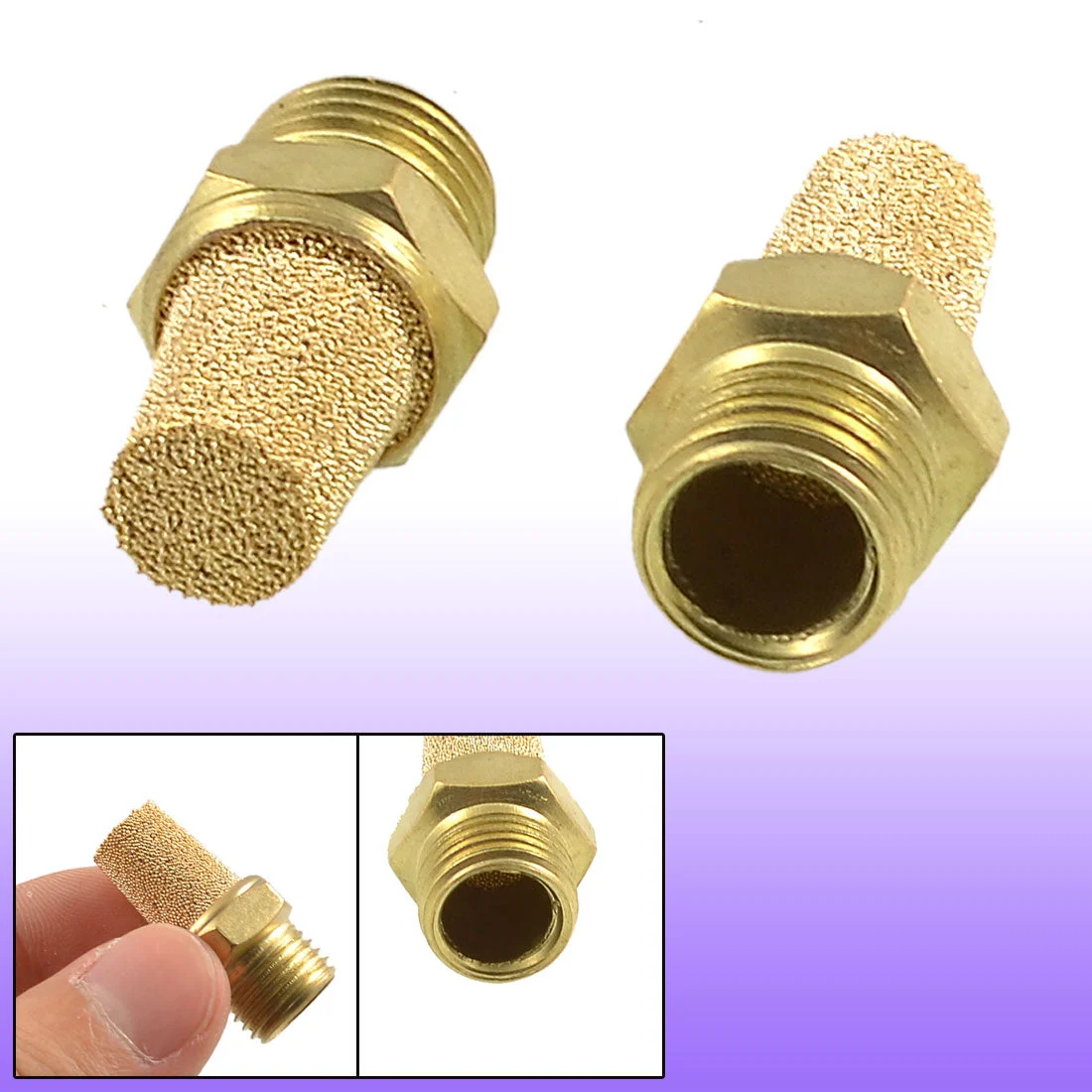 Uxcell 1/4" PT Thread Sintered Pneumatic Air Exhaust Muffler Muffler 2 PC