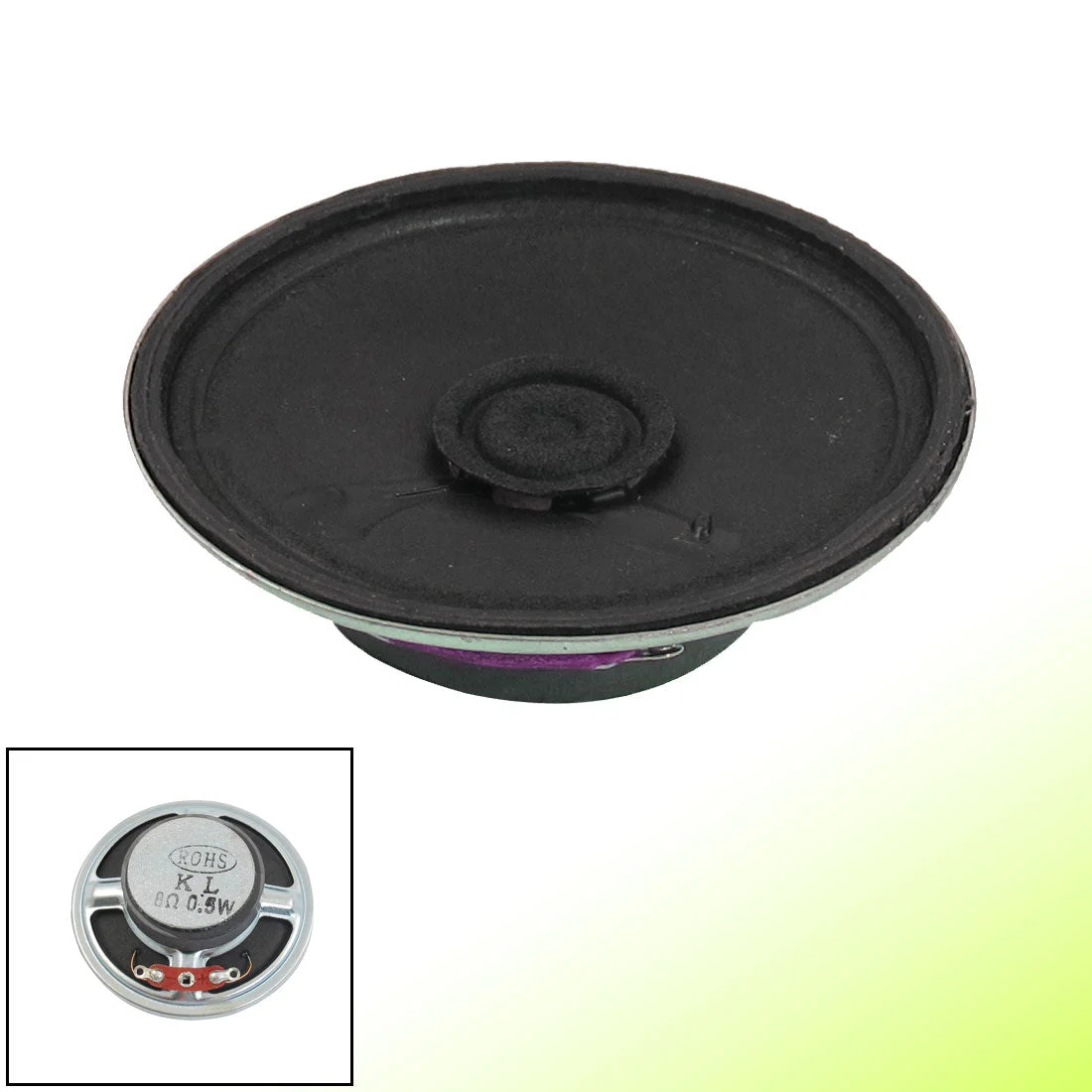 0.5W 8 Ohm Silver Tone Aluminum Round External Magnet Speaker 57mm Diameter