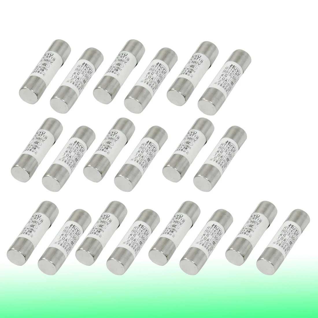 10mm x 38mm Quick Fast Blow Ceramic Fuse Link 10A 500V AC RT14 RT18 R015 20 Pcs