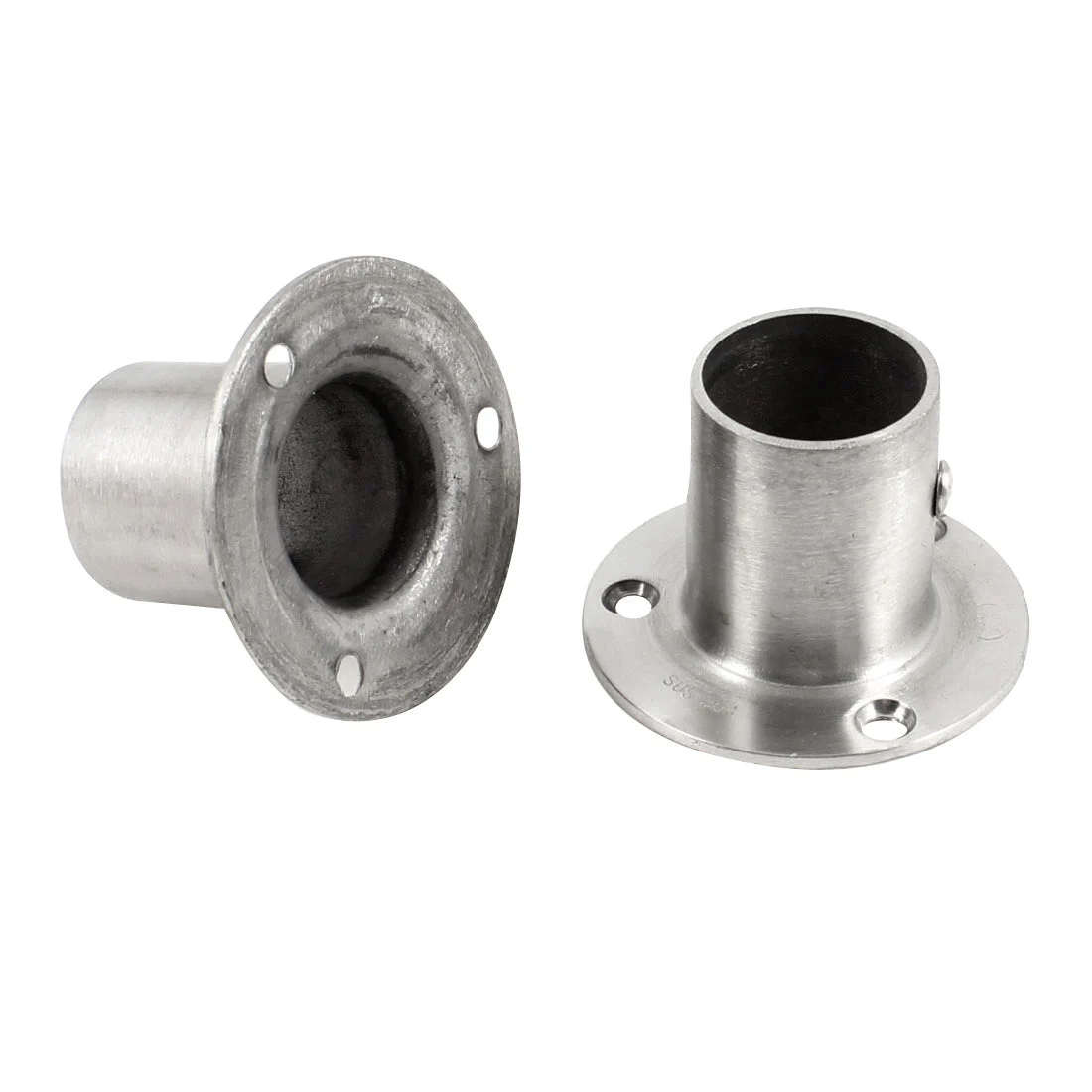 2 Pcs 1-inch Silver Tone Stainless Steel Pipe Tube Weld Neck Flange 25mm Inner Diameter