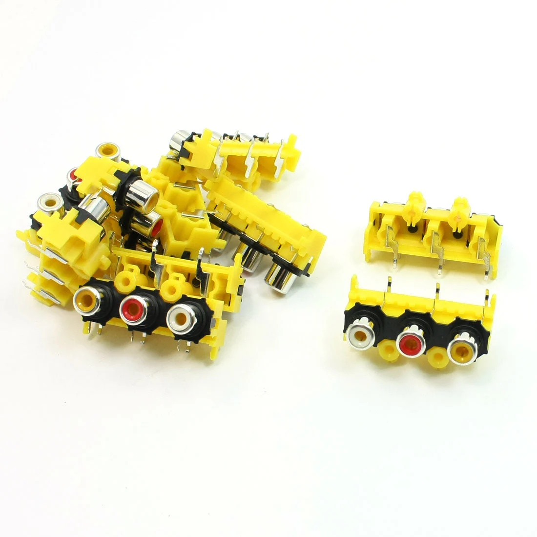 Uxcell 10 Pcs 3 RCA PCB Mount Female Outlet Jack Connector Socket Yellow