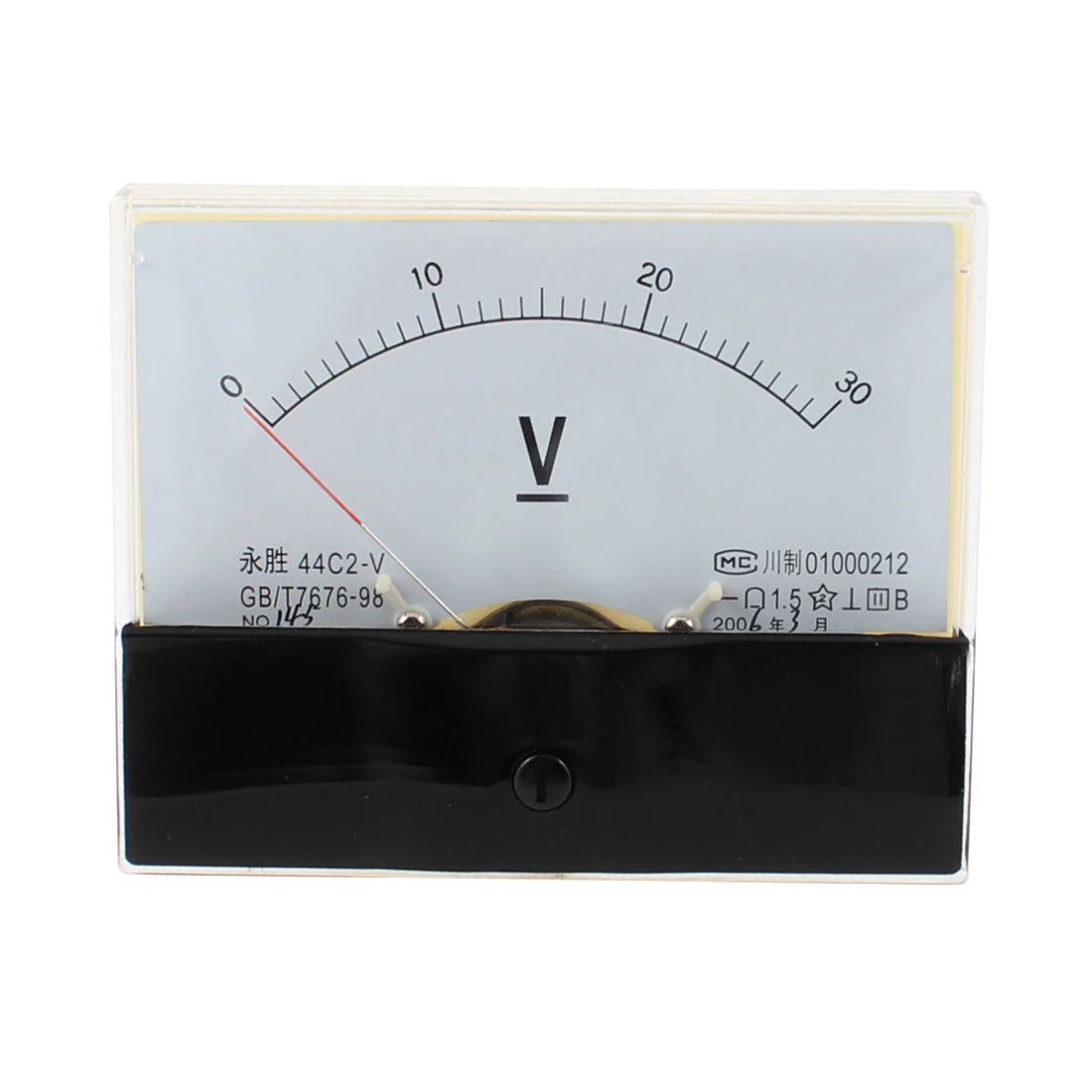 Fine Rectangle Dial Voltage Meter Voltmeter 44C2-V DC 0-30V