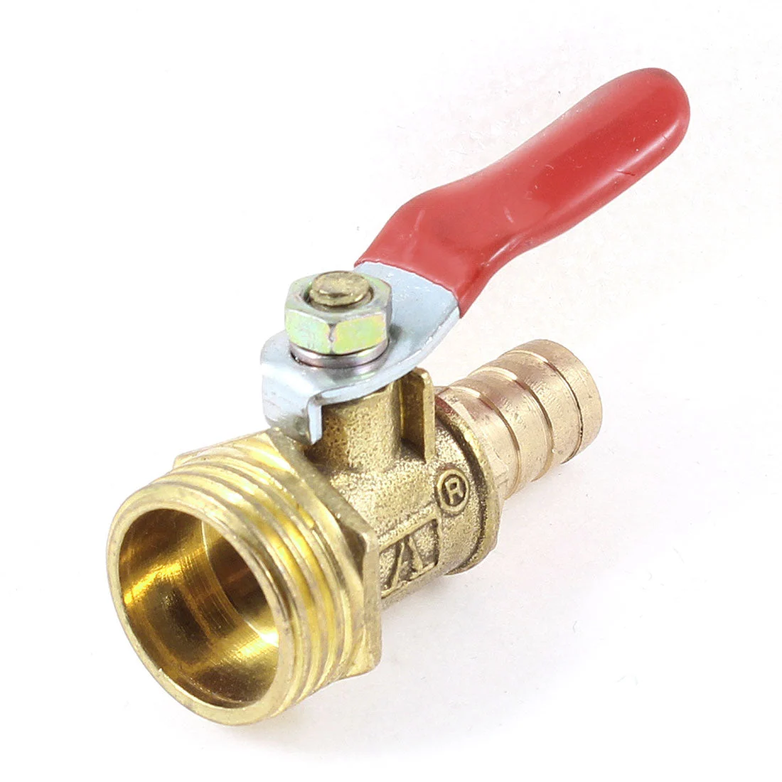 1/2" PT Male Thread to 10mm Hose Tail Lever Handle Ball Valve Gold Tone