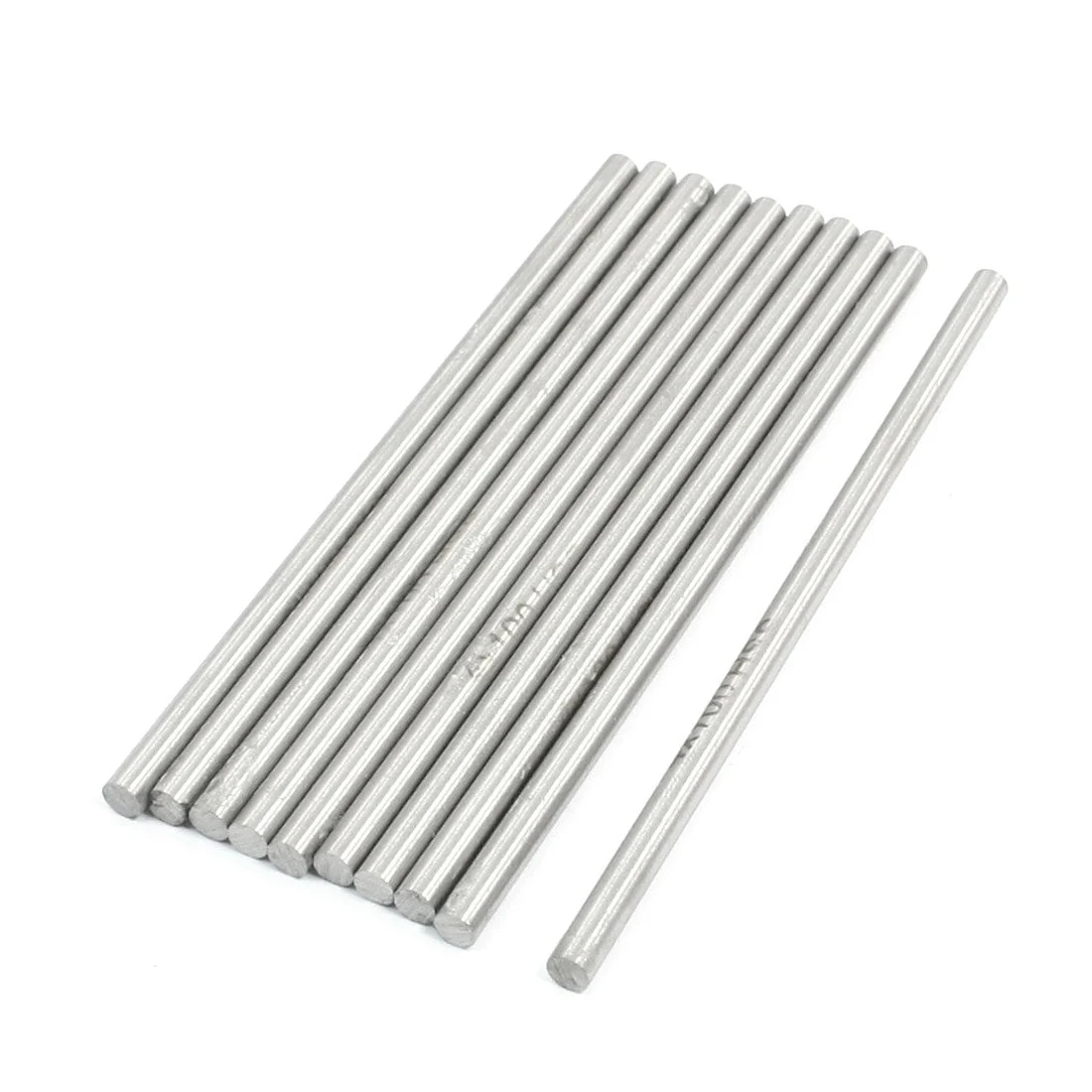 10Pc 100mmx4mm High Speed Steel Turning Tool Round Bar Rod Silver Tone