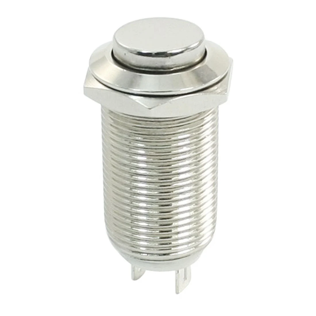 Metal Latching High Flat Push Button Switch 12mm Threaded SPST ON/OFF 29 X 14mm