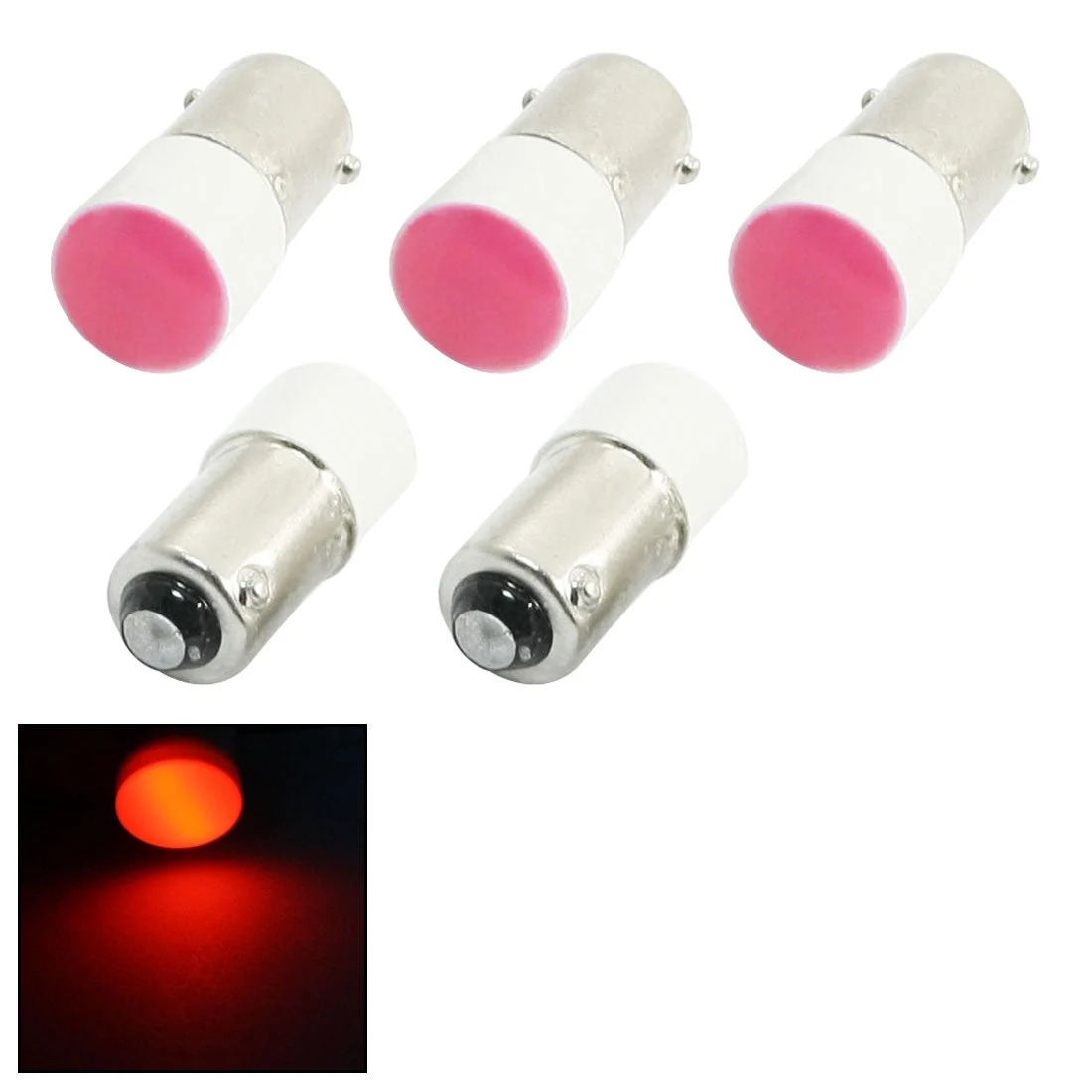 5pcs Electrical BA9S Mounted Red LED Indicator Light Lamp Bulb 24V 5A