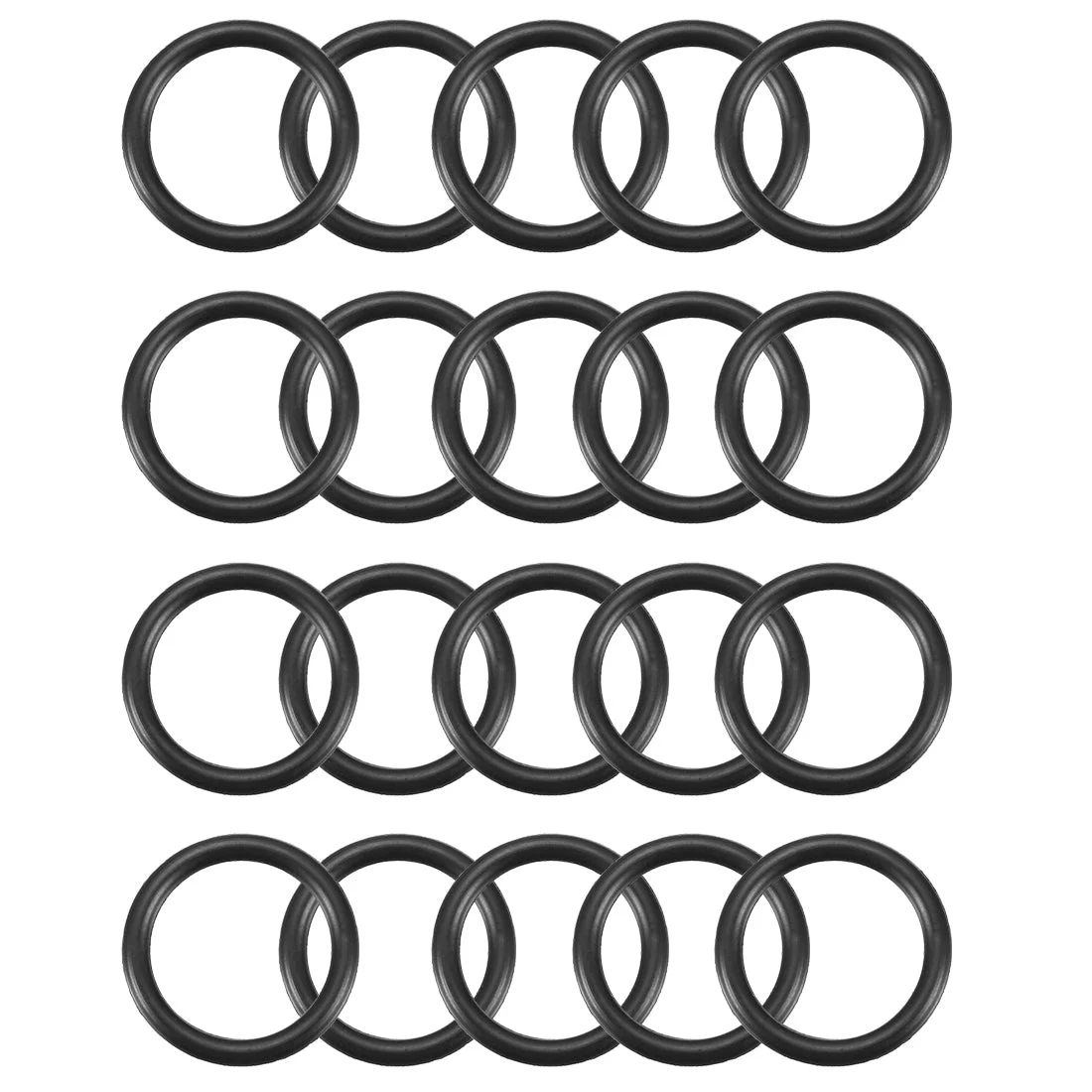 17mm x 13mm x 2mm Rubber Oil Seal O Ring Gasket Washer Black 20 Pcs