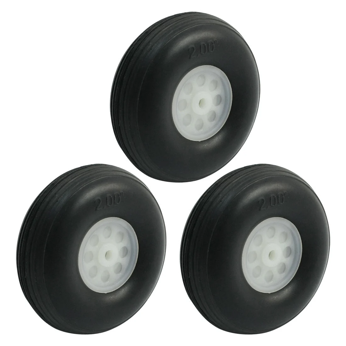 3pcs RC Model Plane Aircraft Landing PU Tire Wheel D50mm H20mm d3mm