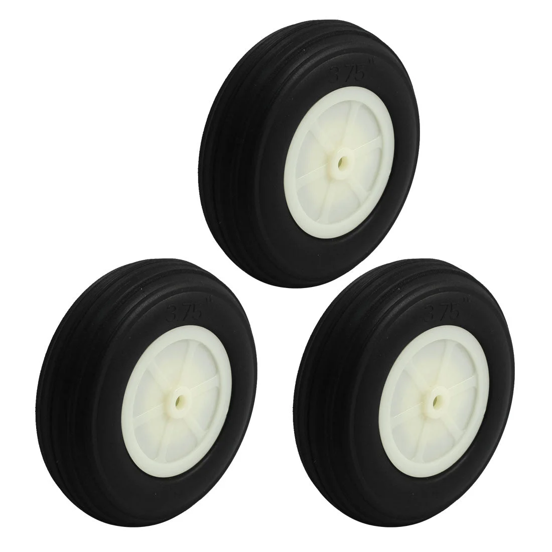 3pcs RC Model Plane Aircraft Landing PU Tire Wheel D3.75inch H1.0 D0.2inch