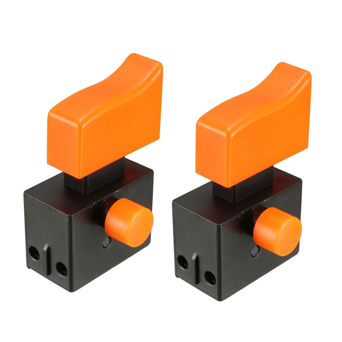 2 Pcs Power Tool Replacement Parts 18A 125VAC 12A/2A/10A 250VAC NO+NO DPST Self Locking Trigger Switch HY15 Orange Black