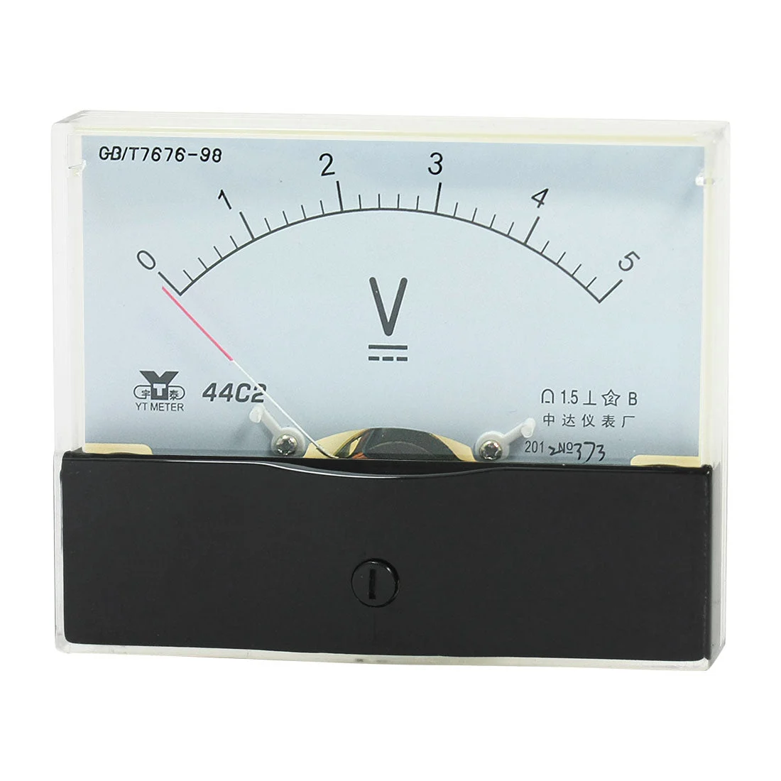 Rectangle Measurement Tool Analog Panel Voltmeter Volt Meter DC 0 - 5V Measuring Range 44C2