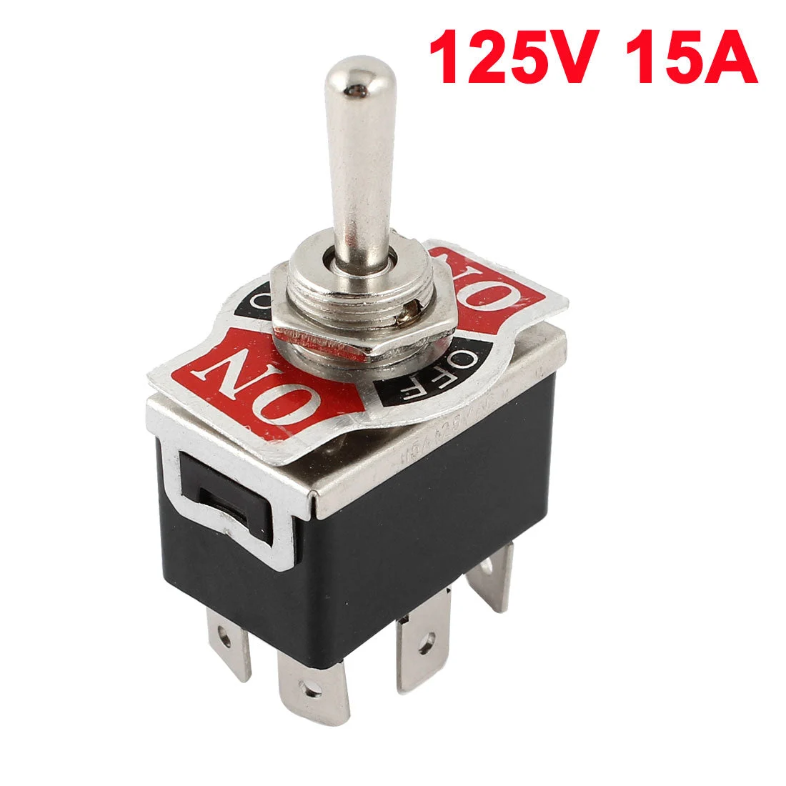 Vehicle Black 6 Pin 3 Position Momentary On/Always Off/Momentary On DPDT Toggle Switch 125V 15A