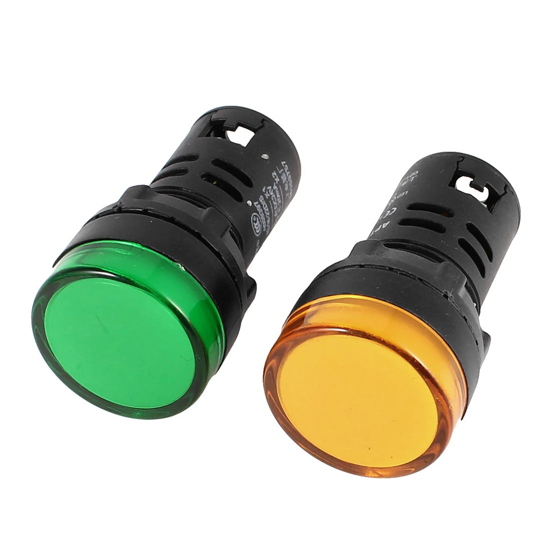 2 Pcs AD16-22D/S Green Yellow LED Pilot Light Panel Indicator Lamp 22mm DC 24V 20mA